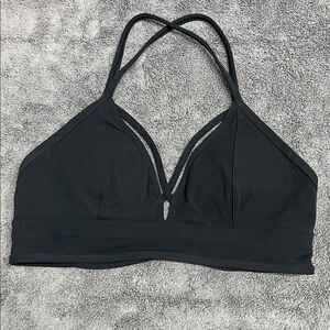 LULULEMON Black Cross-Back Bralette sports bra size 10